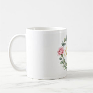 Blumenkranz Goldfolie Sticker Set   Rosé Pink R Kaffeetasse