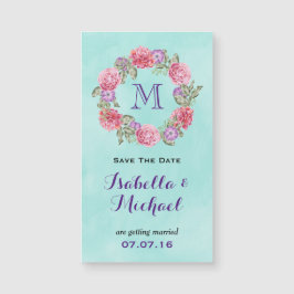 Blumenkranz-Hochzeit rettet das Datum Magnetkarte