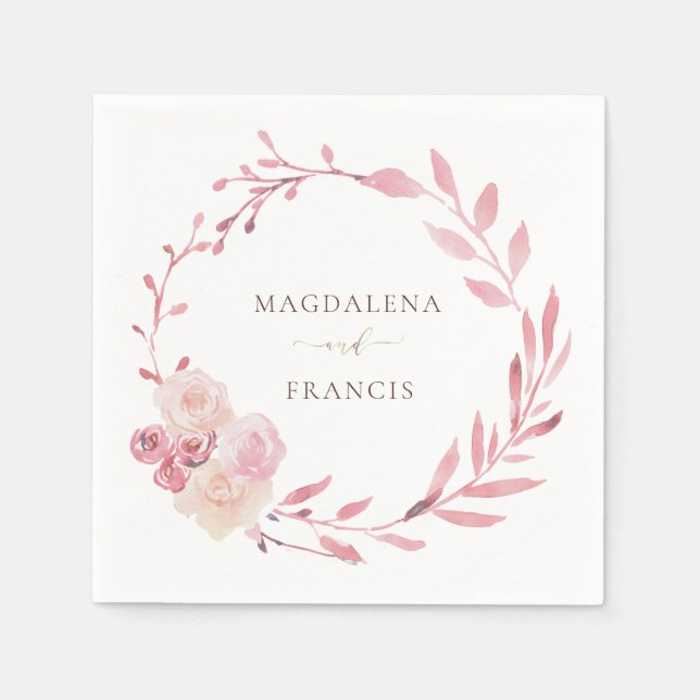 Blumenkranz Hochzeit Serviette (Vorderseite)