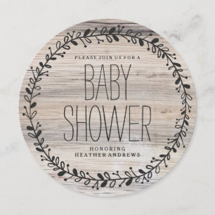 Blumenkranz HOLZBABY - EINLAGE Einladung