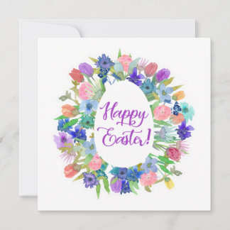 Blumenkranz in Form eines Eis, Frohe Ostern Einladung