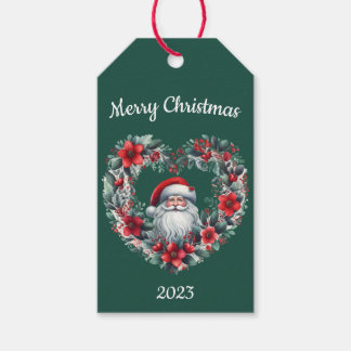 Blumenkranz in Herzform - Weihnachtsmann Geschenkanhänger