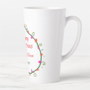 Blumenkranz in Rot-Weiß Weihnachten Milchtasse