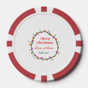 Blumenkranz in Rot-Weiß Weihnachten Pokerchips