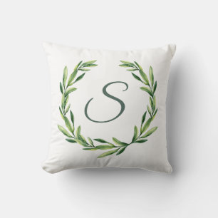 Blumenkranz individuell monogramm Buchstabe Kissen