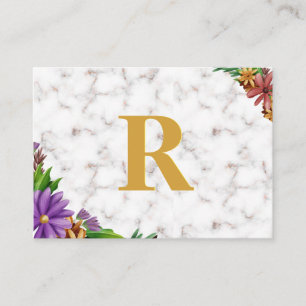 Blumenkranz Initiale Buchstabe Monogramm Name Marm Visitenkarte