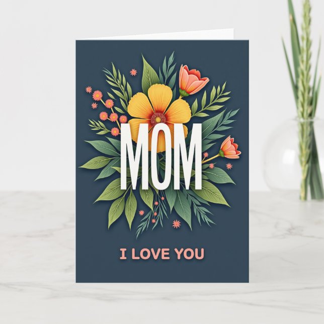 Blumenkranz Karte für die liebevolle Mutter (Vorderseite)