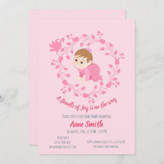 Blumenkranz Kinderdusche Einladung