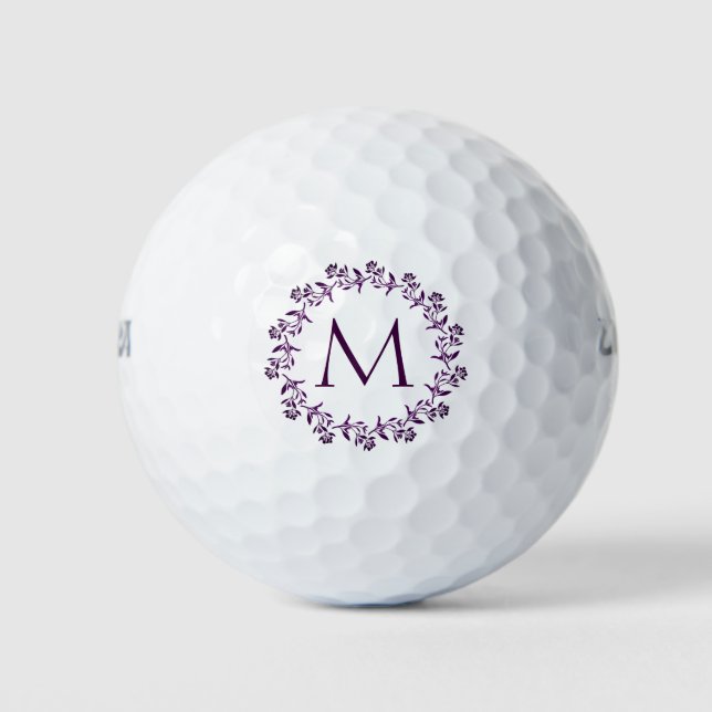 Blumenkranz mit Monogramm Golfball (Vorderseite)