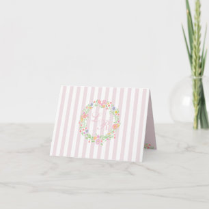 BlumenKranz mit Monogramm und rosa Streifen