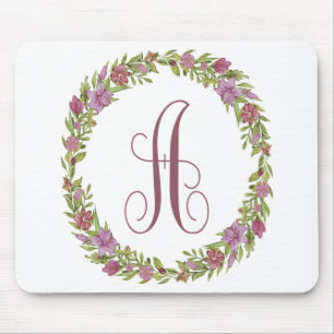 Blumenkranz Monogramm A Mousepad