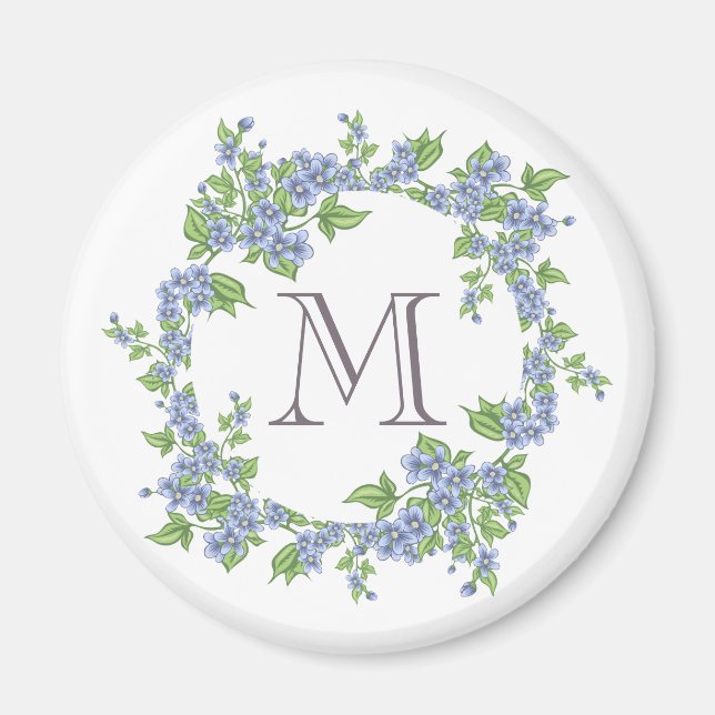 Blumenkranz-Monogramm Magnet (Vorne)