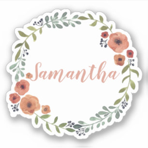 Blumenkranz personalisiert aufkleber