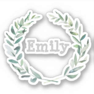 Blumenkranz personalisiert aufkleber