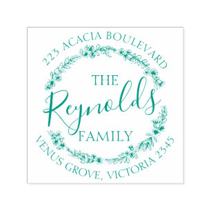 Blumenkranz-Rücksendeadresse Permastempel