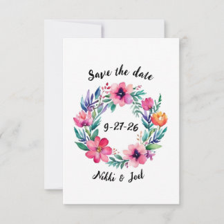 Blumenkranz Save the Date Karte