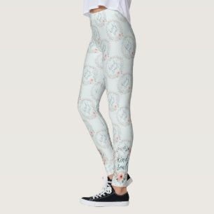 Blumenkranz-Wasserfarben-Zitat 'Gütige Seele' Leggings
