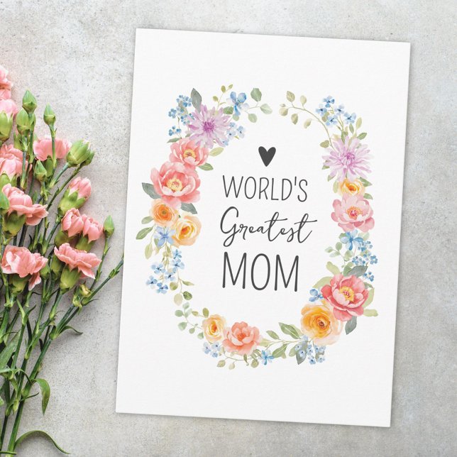 Blumenkranz zum Muttertag 'Weltbeste Mutter' Karte (Von Creator hochgeladen)