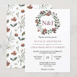 Blumenkränze in Aquarellen Blume Einladung