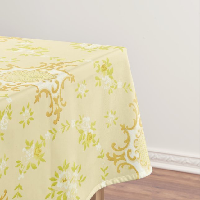 Blumenkränze mit Rosenmitten-Muster Tischdecke (Beispiel)