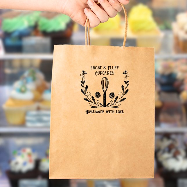 Blumenkraut Bäckerei Whisk & Cupcake Briefmarke Gummistempel (Von Creator hochgeladen)