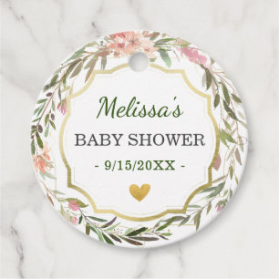 Blumenkraut Chic Greenery Baby Dusche Sprinkle Geschenkanhänger