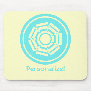 Blumenkraut-Mousepad, Türkis Mousepad