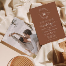 Blumenkraut Terracotta Monogram Foto Wedding