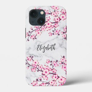 Blumenkrebs Blossom Leichtes graues Marmormonogram Case-Mate iPhone Hülle