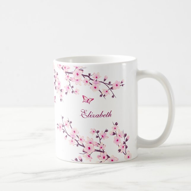 Blumenkrebs Blossom Monogramm-Tasse Kaffeetasse (Rechts)