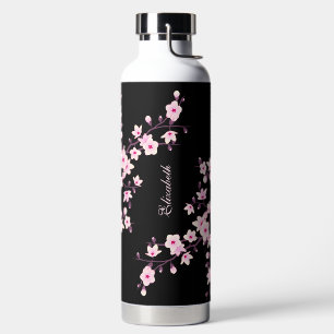 Blumenkrebs Blossom Pink Black Monogram Trinkflasche