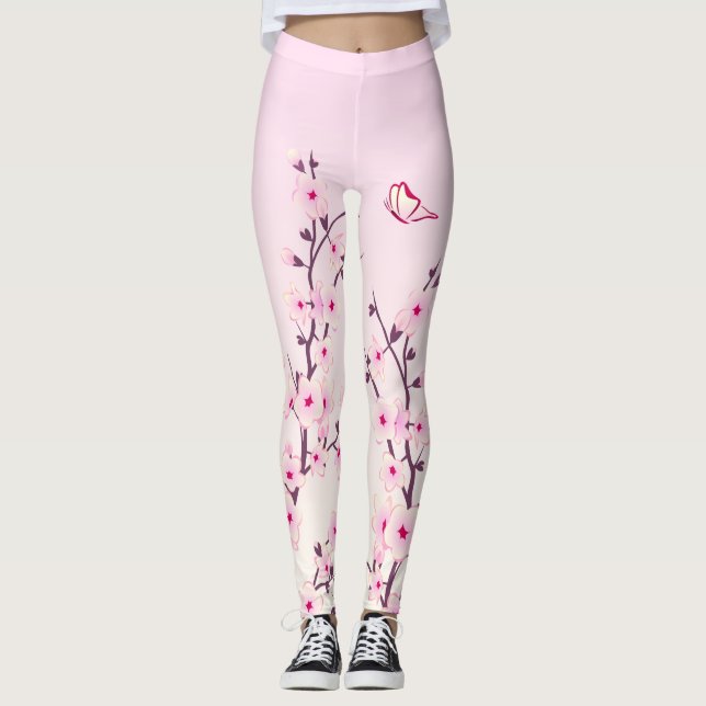 Blumenkrebs Blüten Rosa Girl Leggings (Vorderseite)