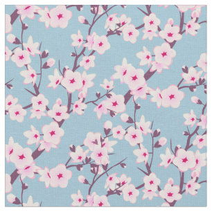 Blumenkrebs Blüten Rosa Himmelblau Stoffe
