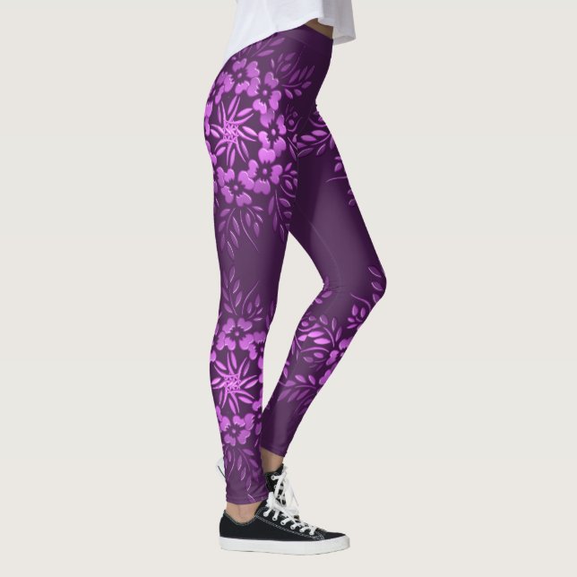 Blumenkreise lila Element. Leggings (Rechts)