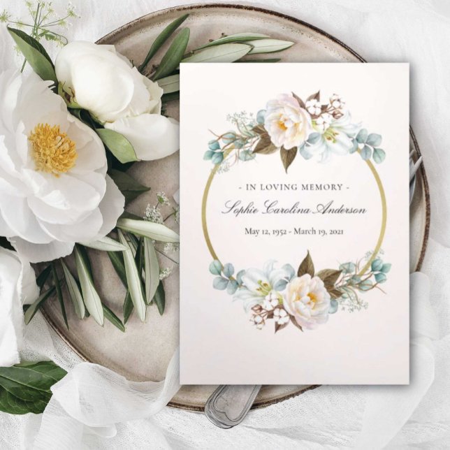 Blumenkreislauf: Lebensfeier Dreifach Gefaltete Einladung (Von Creator hochgeladen)