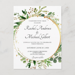 BlumenkreŌ Grünes Gold Hochzeit Einzeit Postkarte