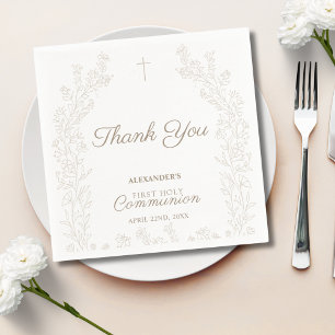 Blumenkreuz Dankeschön Erste Heilige Kommunion Serviette