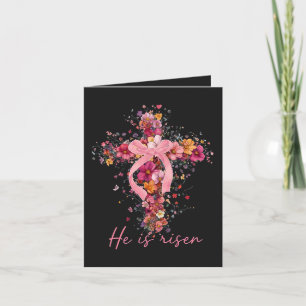Blumenkreuz 'Er ist auferstanden' Feiertagskarte