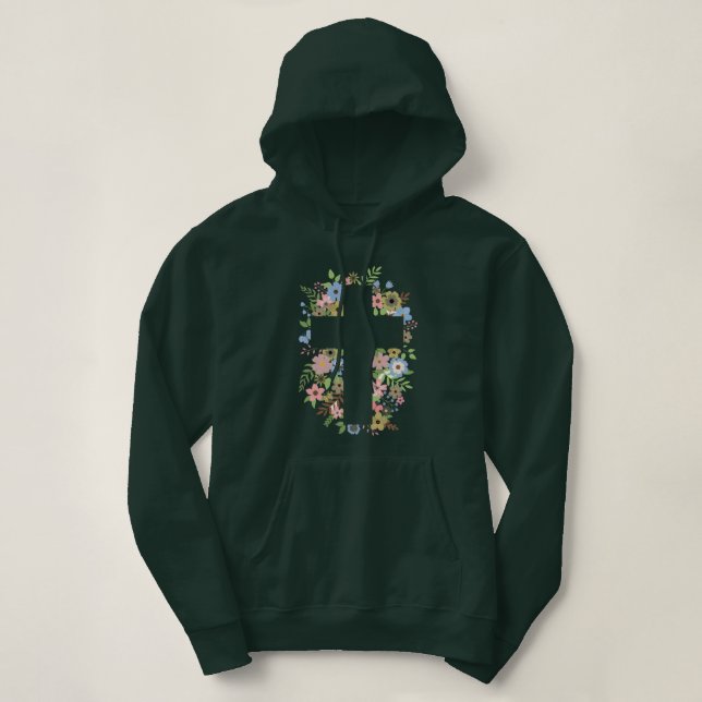 Blumenkreuz Hoodie (Design vorne)