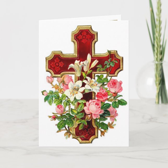 Blumenkreuz Karte (Vorderseite)