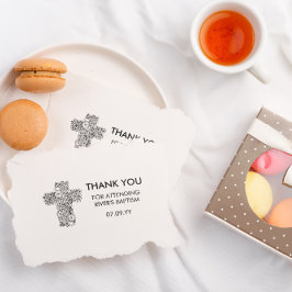 Blumenkreuz Kunst-Taufe Vielen Dank Gummistempel