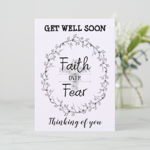 Blumenkreuz mit Christlichem Zitat Get Well Card Karte