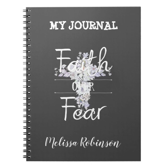 Blumenkreuz mit Christlichem Zitat Notizblock (Vorderseite)