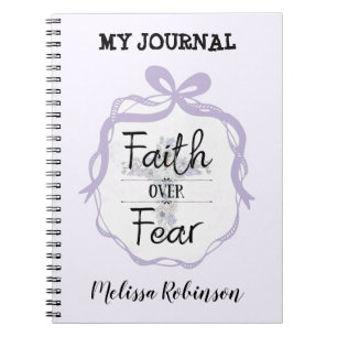 Blumenkreuz mit Christlichem Zitat Notizblock