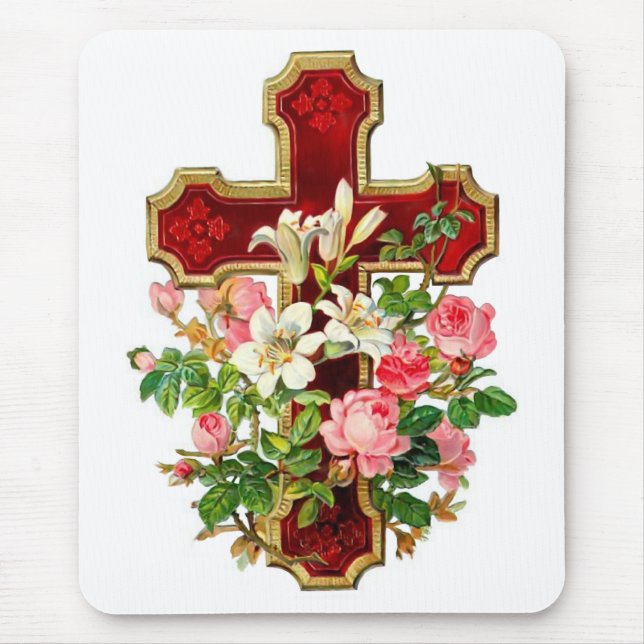 Blumenkreuz Mousepad (Vorne)