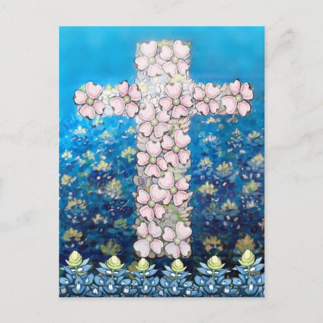 Blumenkreuz Postkarte (Vorderseite)