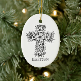 Blumenkreuz Religiös kreieren Sie Ihren eigenen Sa Keramik Ornament