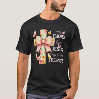 Blumenkreuz und Schmetterlingsdesign für christlic T-Shirt