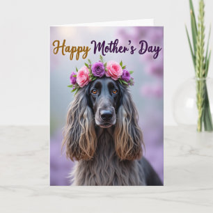 Blumenkrone Hund Porträtkarte Karte