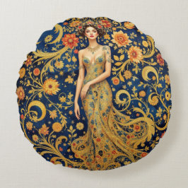 Blumenkrone Rundes Kissen